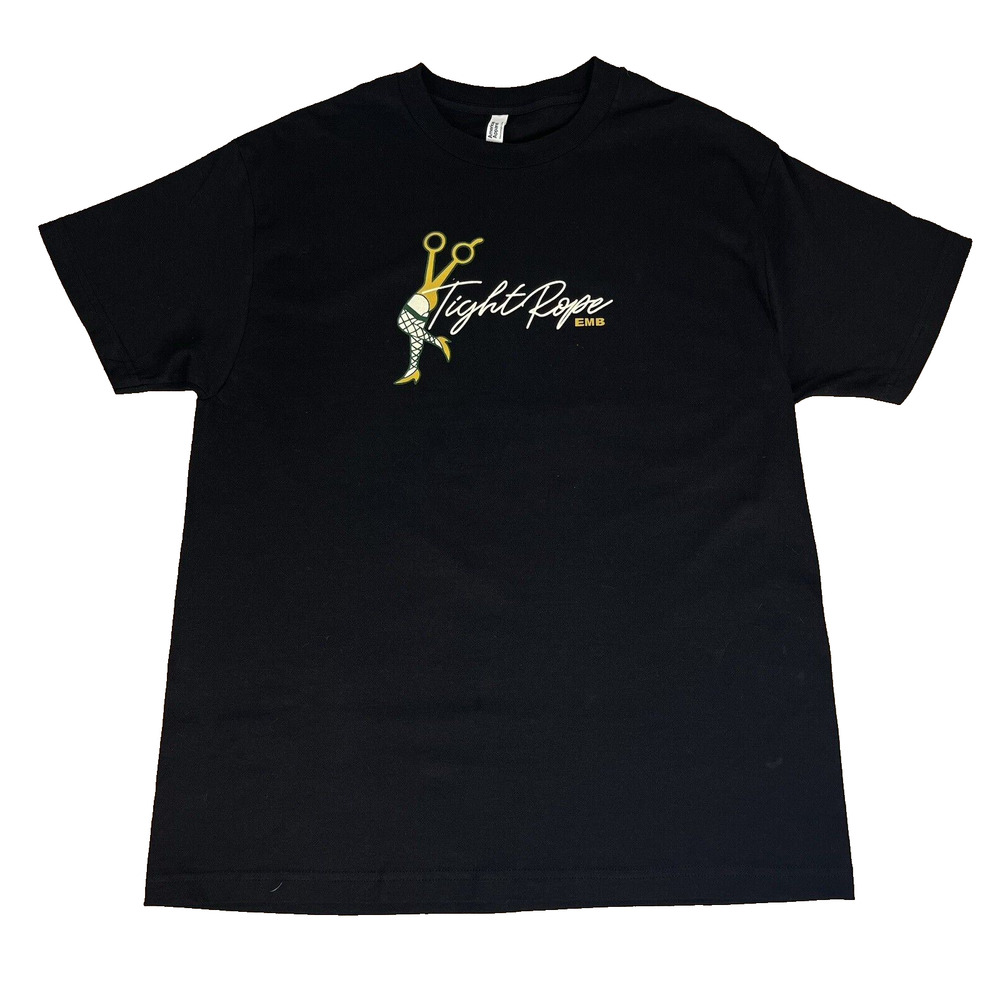 American Apparel Tight Rope Black T Shirt Men's Large Texas Hairdresser Kitsch